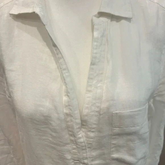 J.Crew White linen maxi Dress w/ half slip - Picture 3 of 16